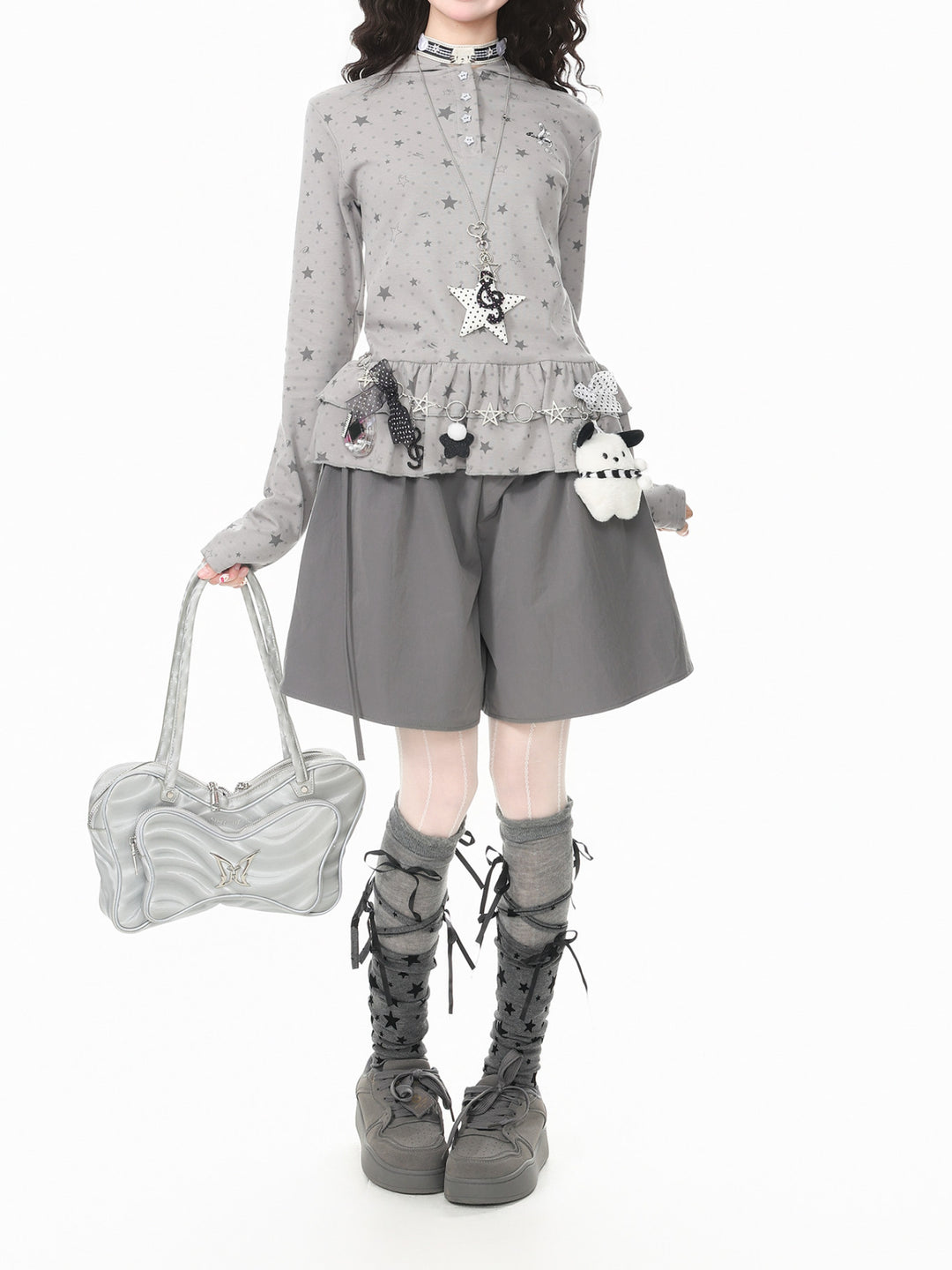 Starlit Dots Peplum Hoodies-Outerwear-ntbhshop