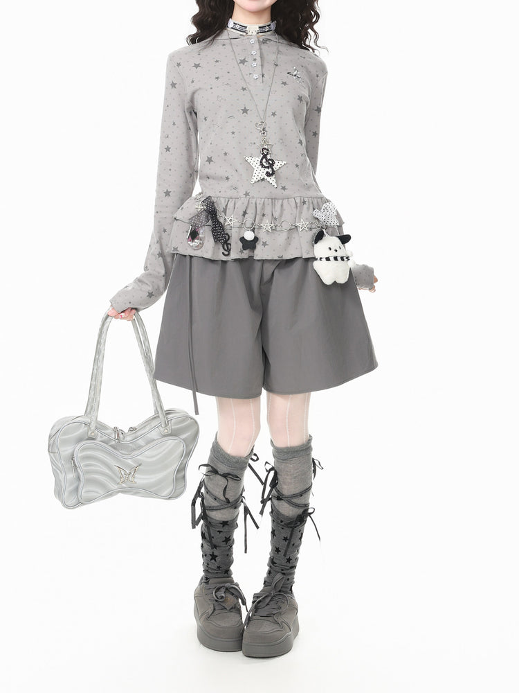 Starlit Dots Peplum Hoodies-Outerwear-ntbhshop