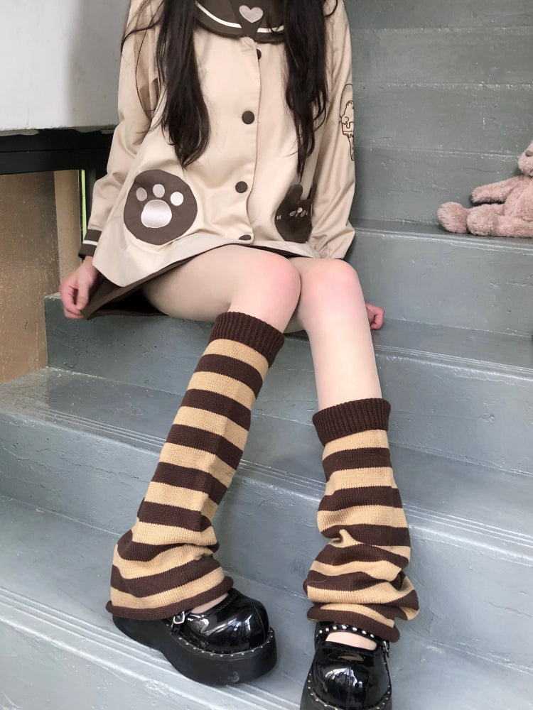 Millennial Stripe Y2K Harajuku Leg Warmers-ntbhshop