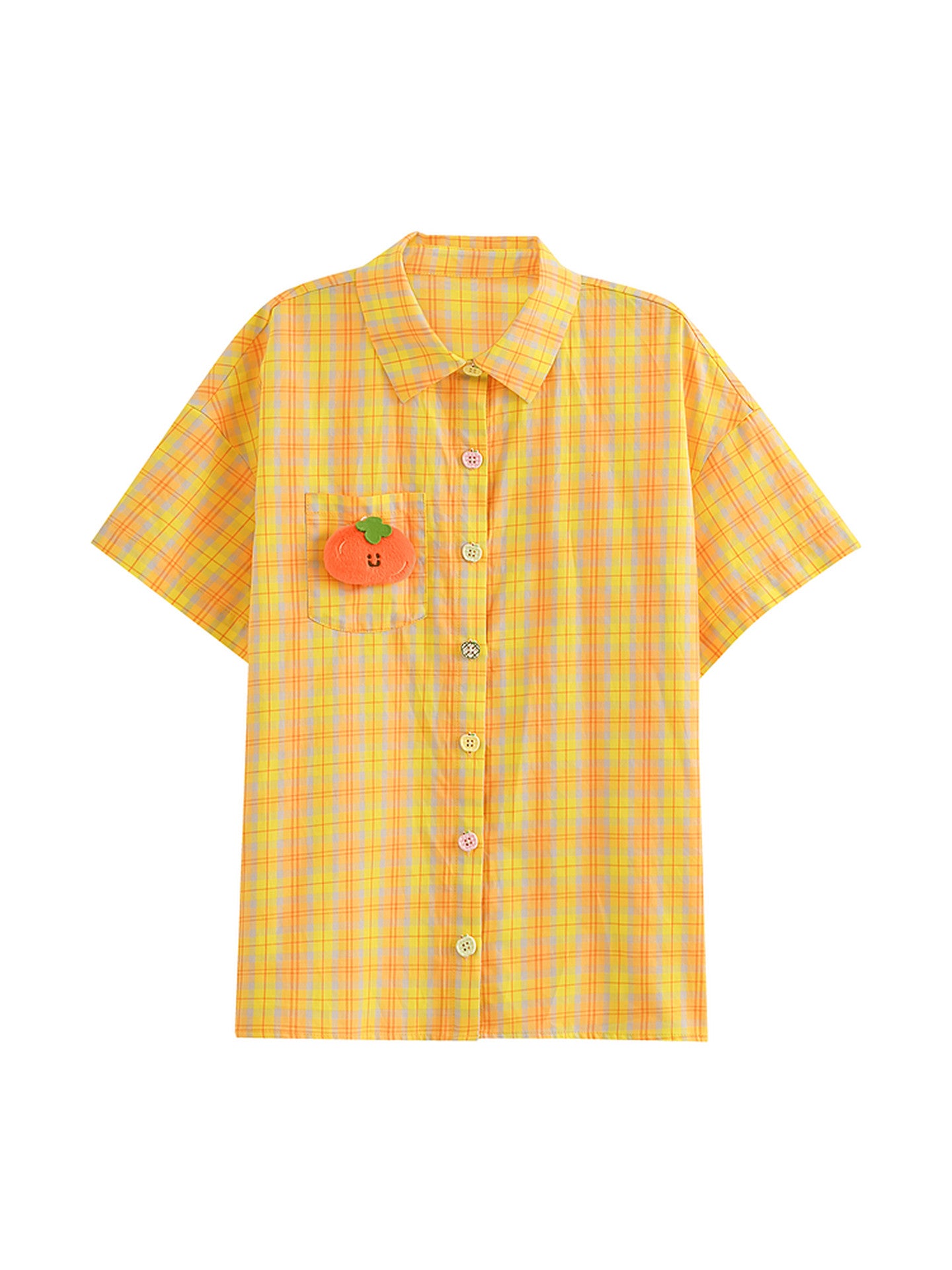Tangerine Milk Gingham Shirt-Tops-ntbhshop