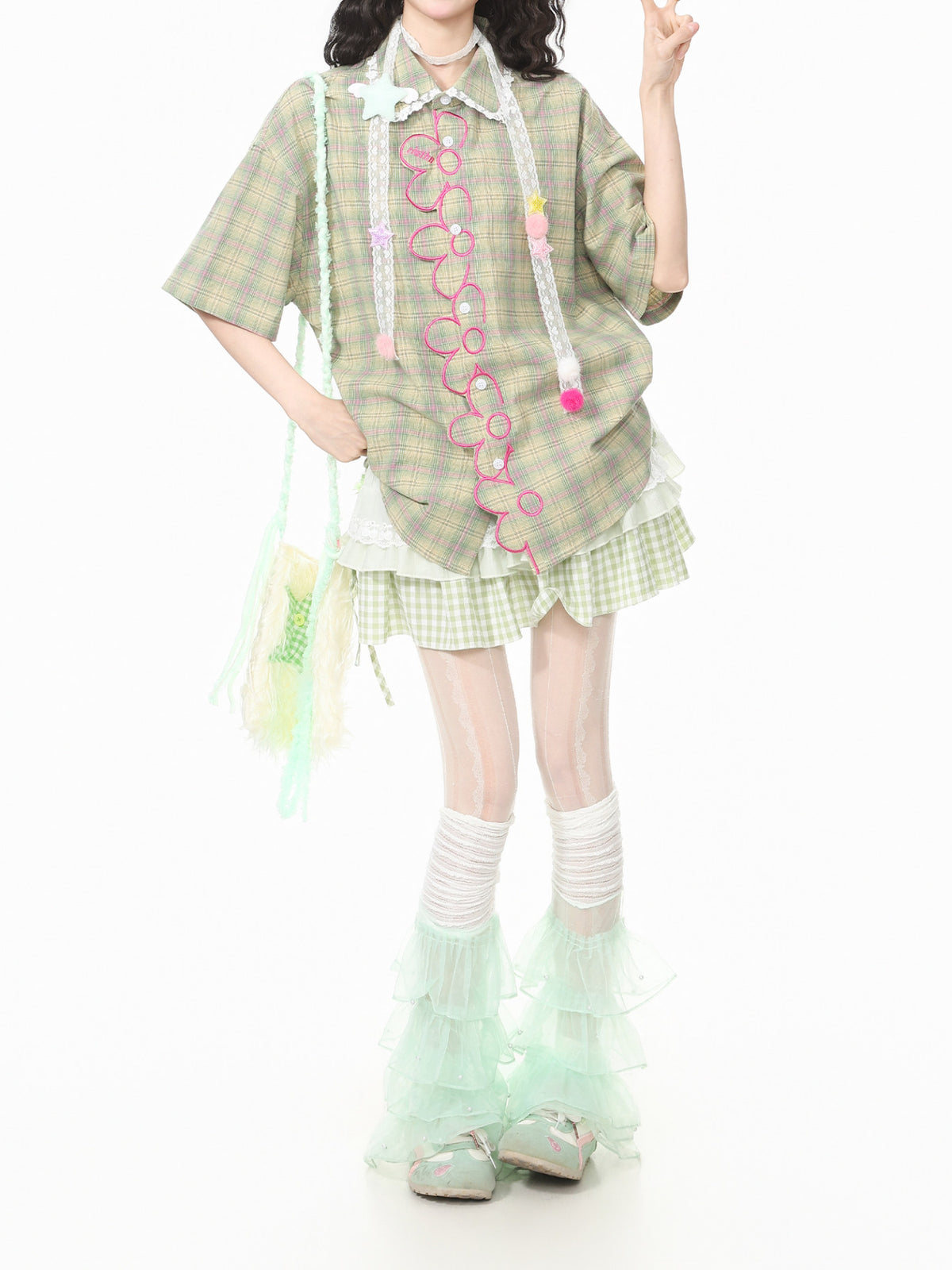 Garden Giggle Plaid Shirt-Tops-ntbhshop