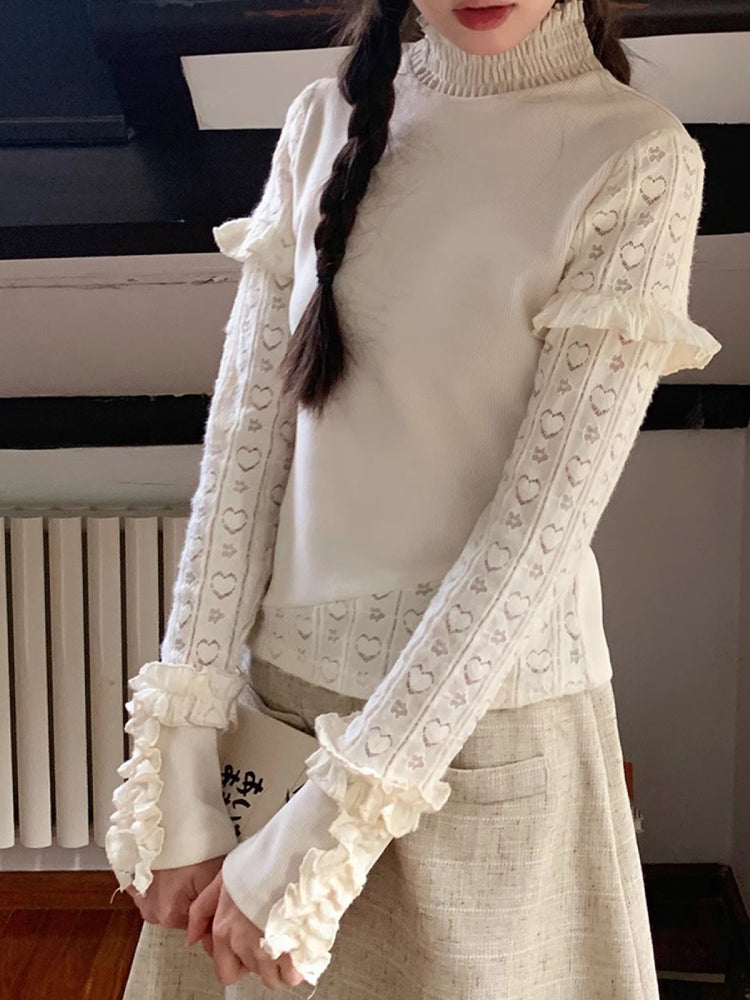 Heartbloom Ruffle Knit Base Top-ntbhshop