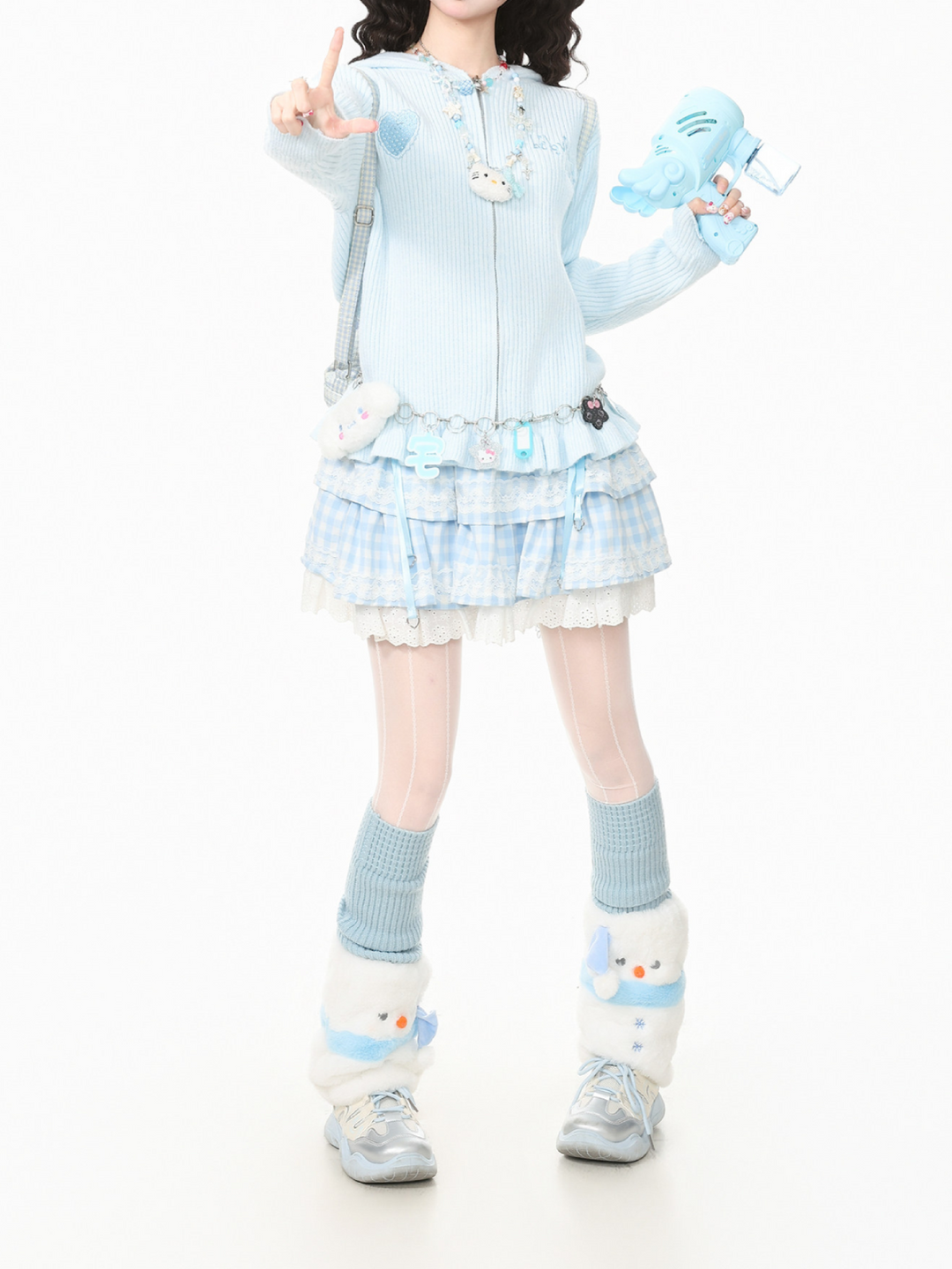 Mew Ruffle Knit Hoodies-Outerwear-ntbhshop