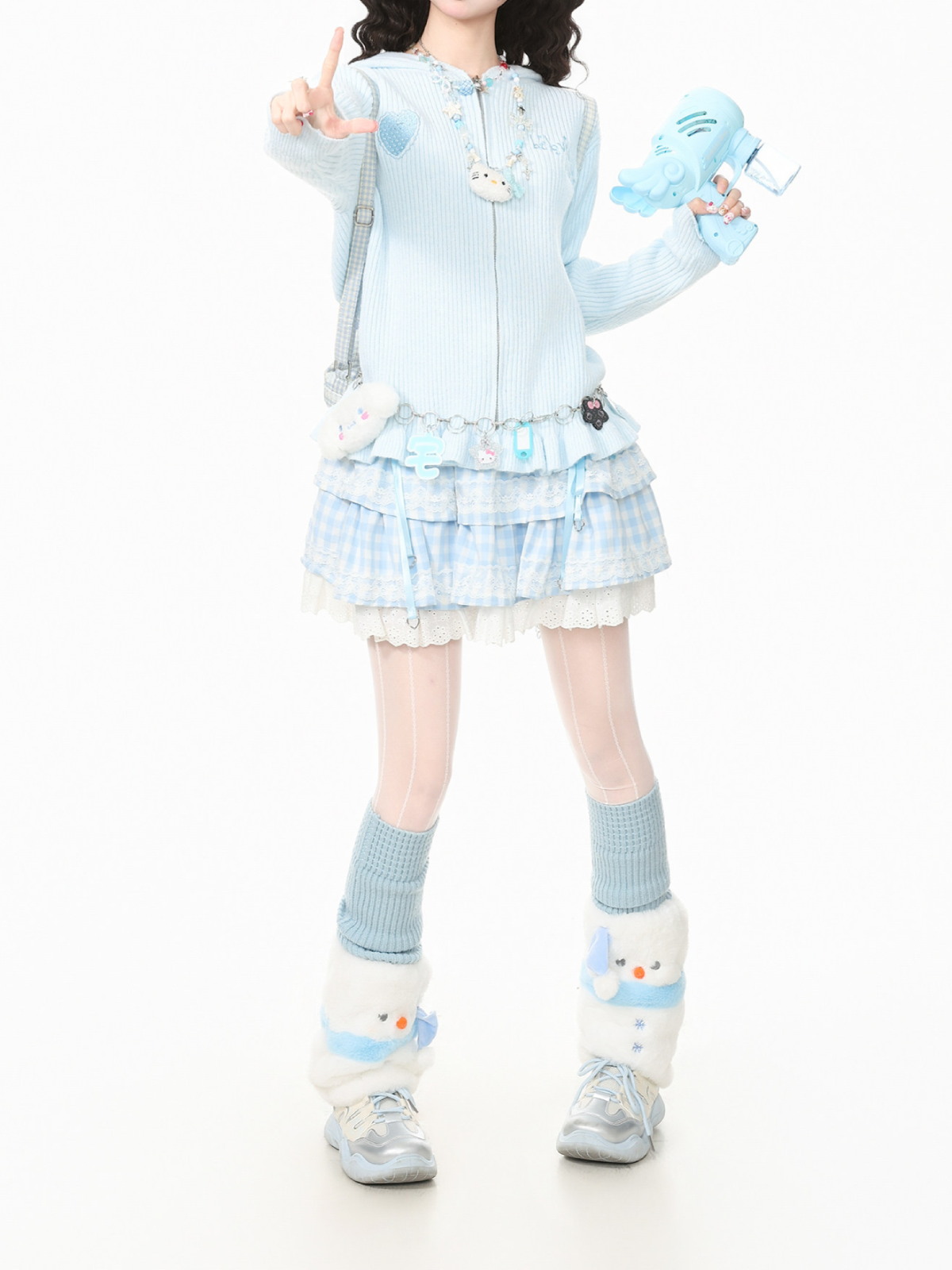 Mew Ruffle Knit Hoodies-Outerwear-ntbhshop