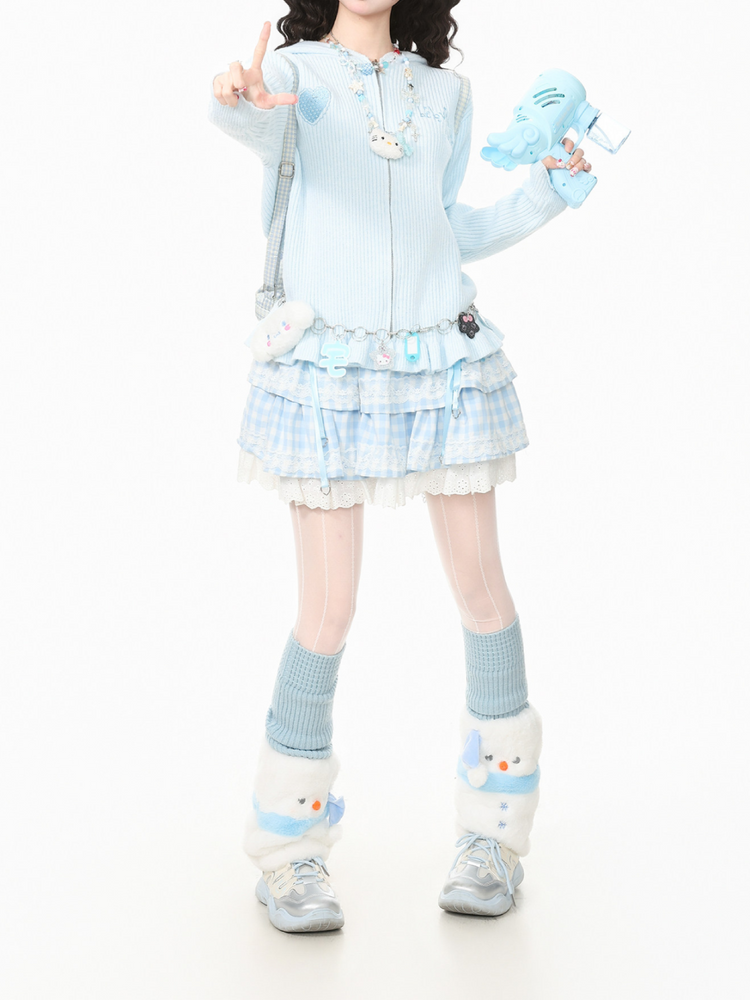 Mew Ruffle Knit Hoodies-Outerwear-ntbhshop