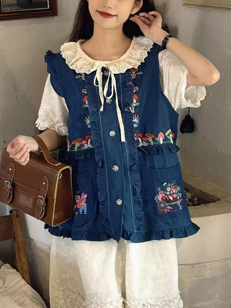 Mori Trail Embroidered Vest-Outerwear-ntbhshop