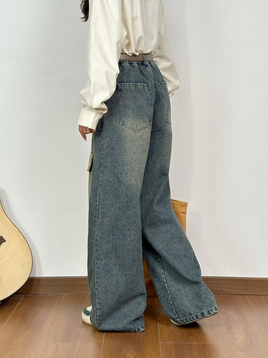 Cartoon Patch Denim Jeans-Bottoms-ntbhshop