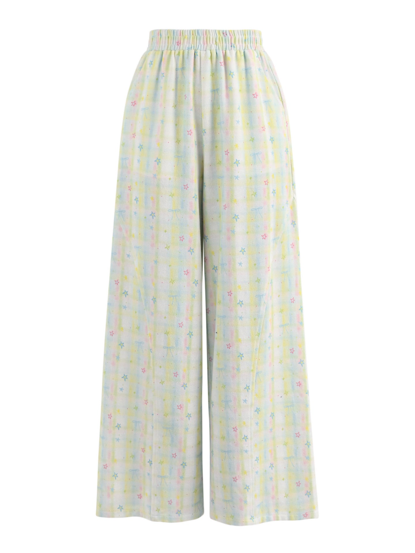 Star Sprinkle Wide Leg Pants-Bottoms-ntbhshop