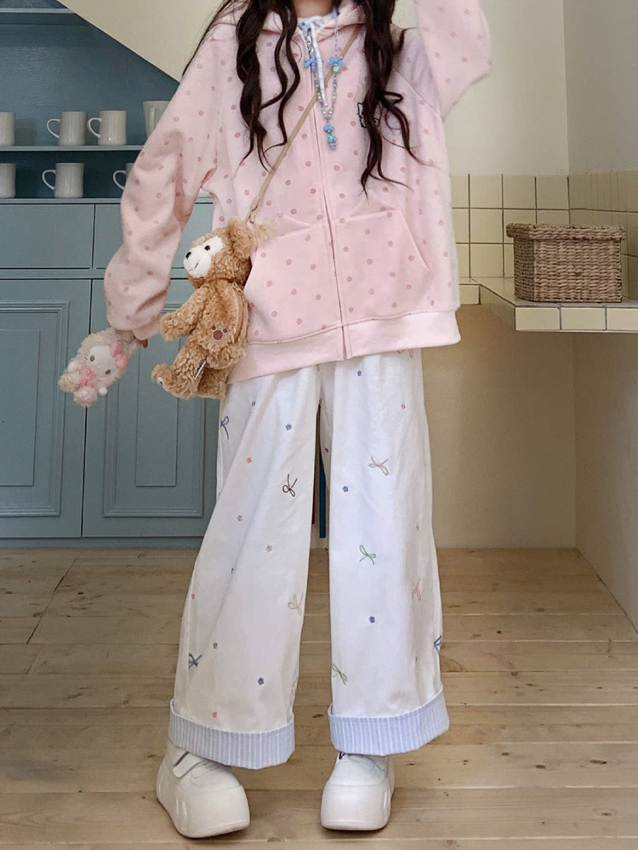 Kitten Dot Hooded Jackets-Outerwear-ntbhshop