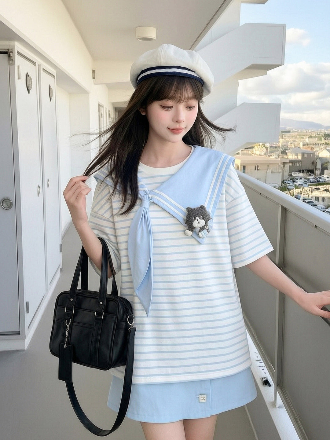 Milk Cat Sailor Tops & Skirts-Sets-ntbhshop