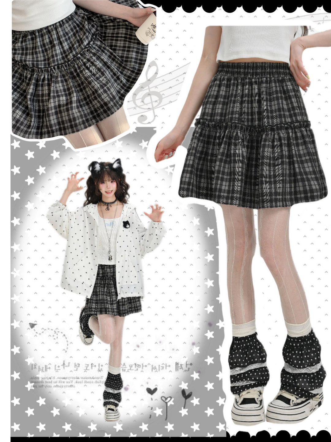 Cloudy Monday Plaid Skirt-Bottoms-ntbhshop