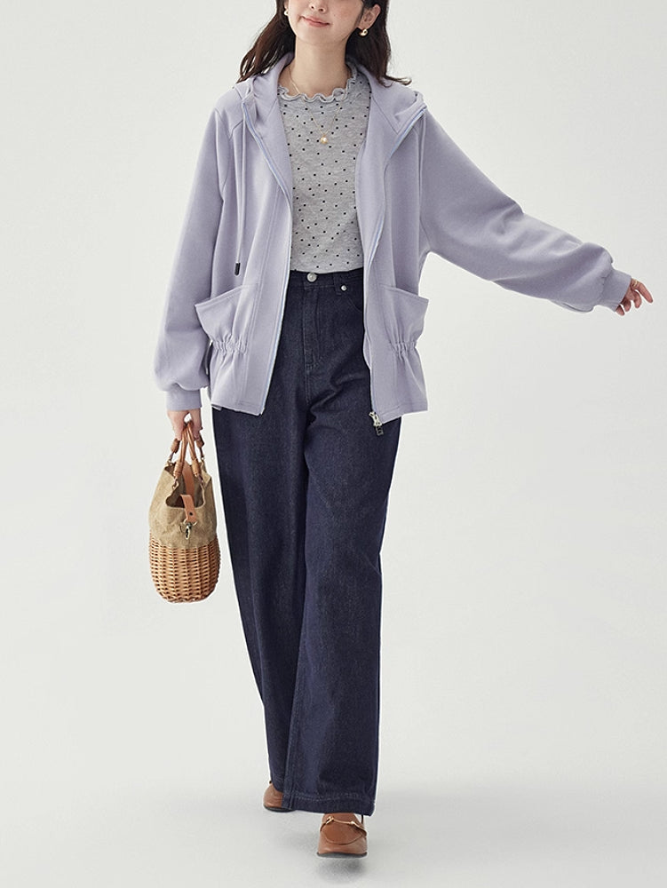 Lavender Cloud Elastic Hooded Jacket-ntbhshop
