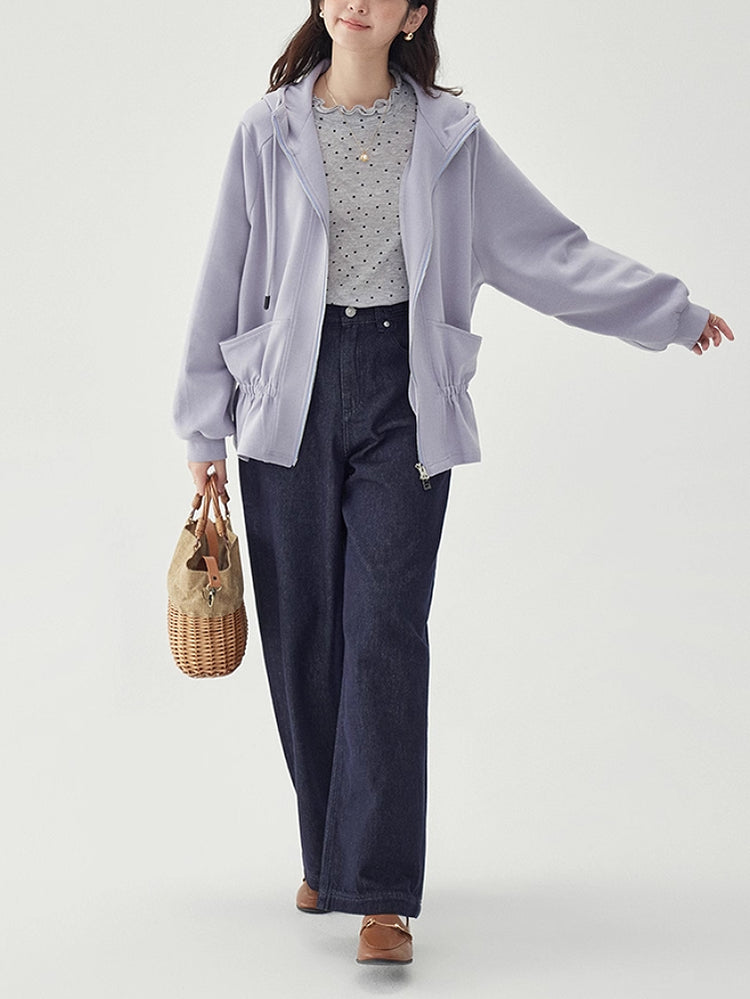 Lavender Cloud Elastic Hooded Jacket-ntbhshop