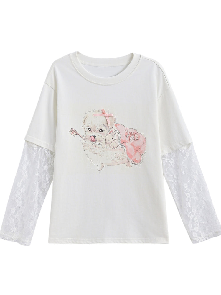 Sleepover Puppy Tee & Arm Sleeves-Tops-ntbhshop