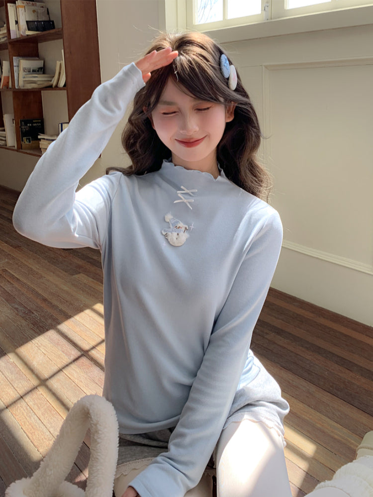 Snowman Cloud Turtleneck Base Top-ntbhshop