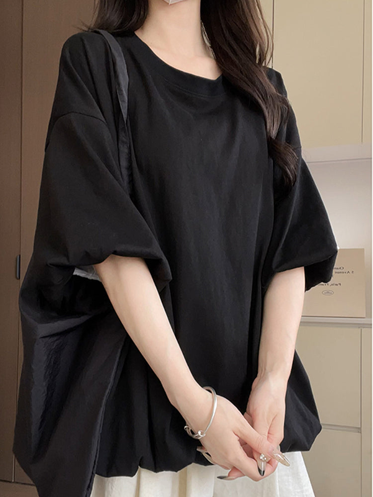 Cloud Grove Oversize Bubble Sleeve Tees-ntbhshop