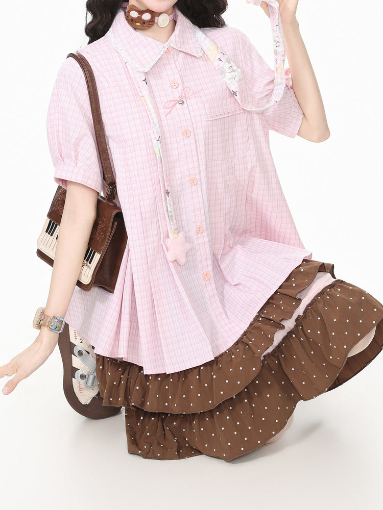 Twinkle Dolly Plaid Shirts & Scarves-Tops-ntbhshop