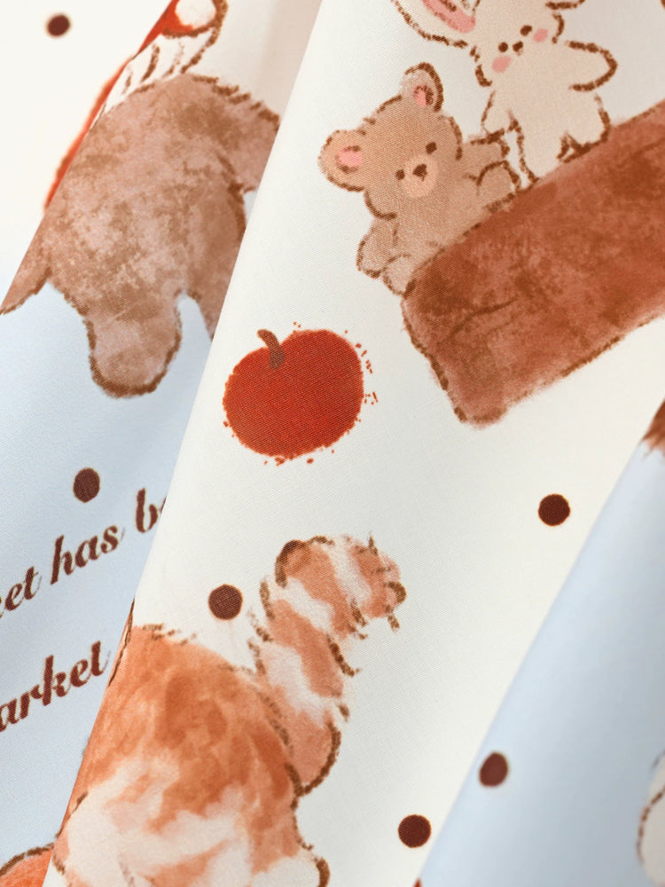 Apple Fox Square Scarf-Accessories-ntbhshop