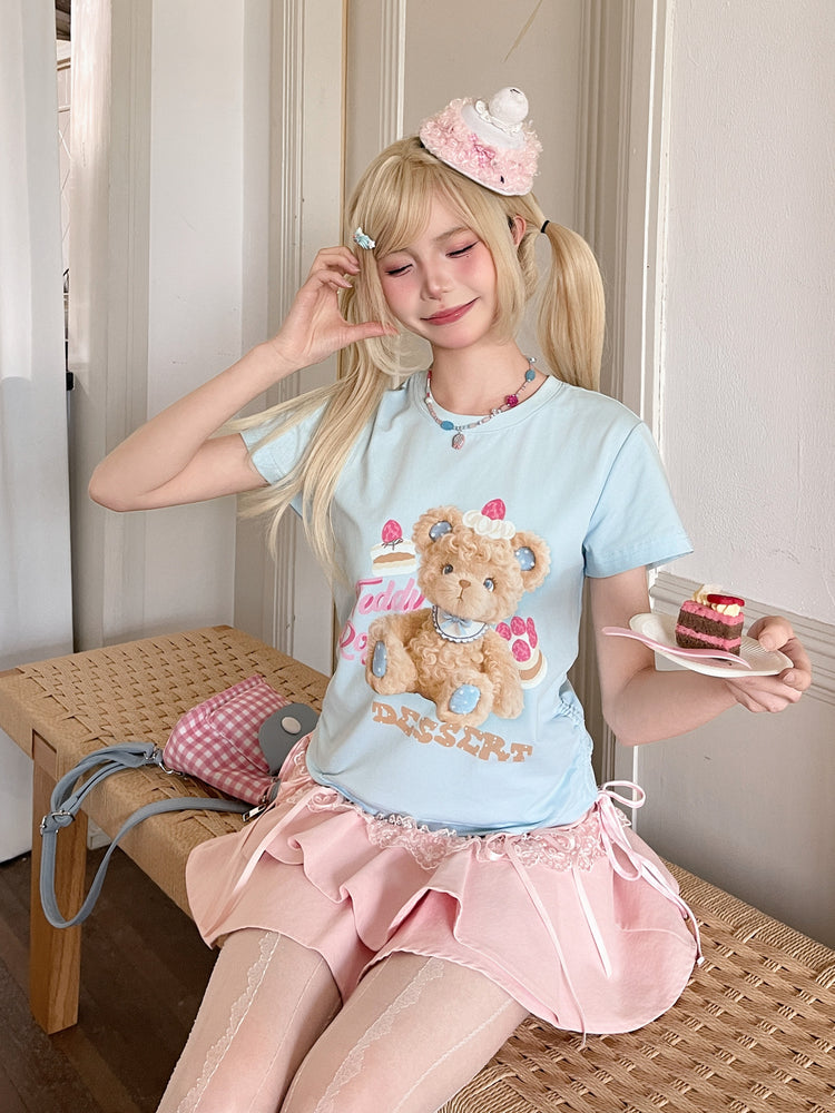Berry Teddy Drawstring Tee-Tops-ntbhshop