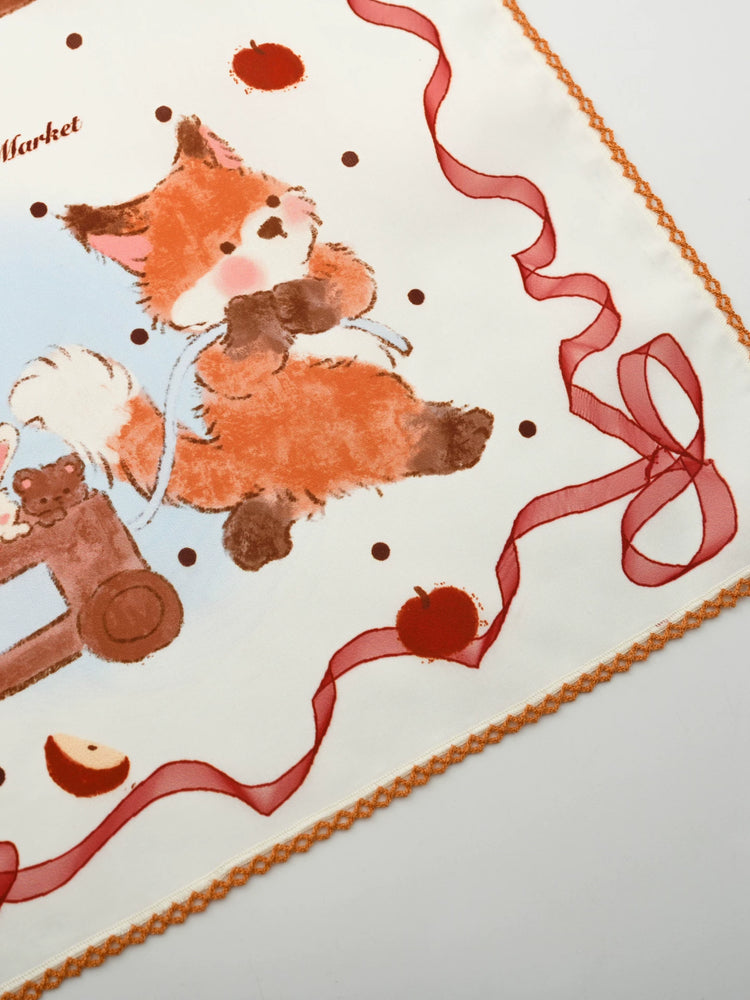 Apple Fox Square Scarf-Accessories-ntbhshop