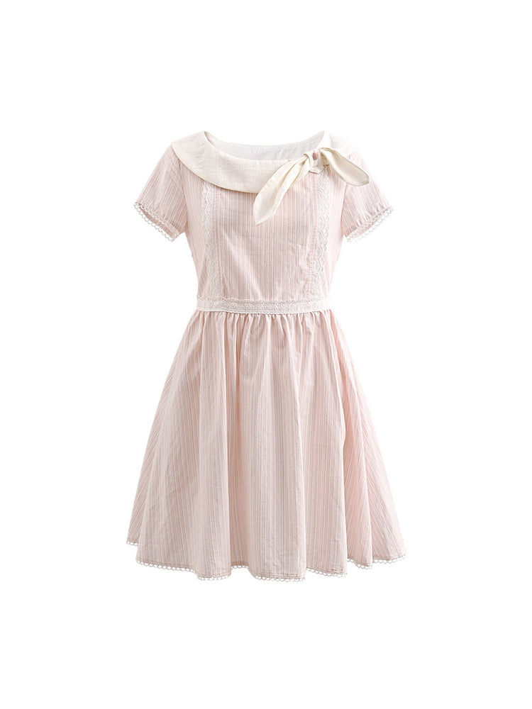 Vanilla Ribbon Stripe Dresses-Dresses-ntbhshop