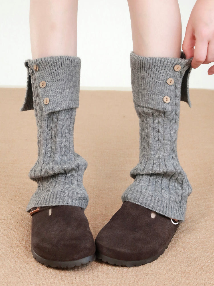 Sweater Collar Button Leg Warmers-ntbhshop