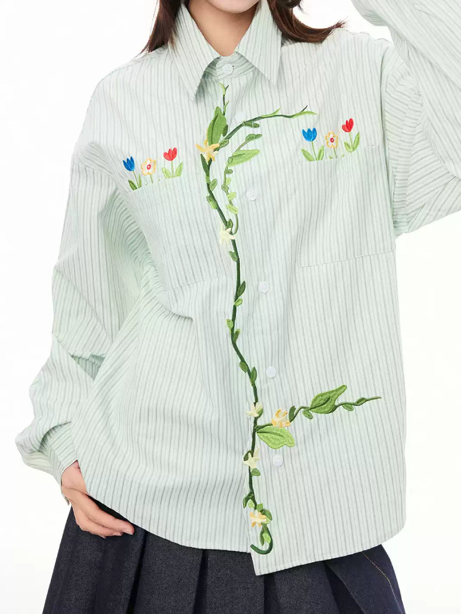 Garden Sprout Stripe Shirts-Tops-ntbhshop