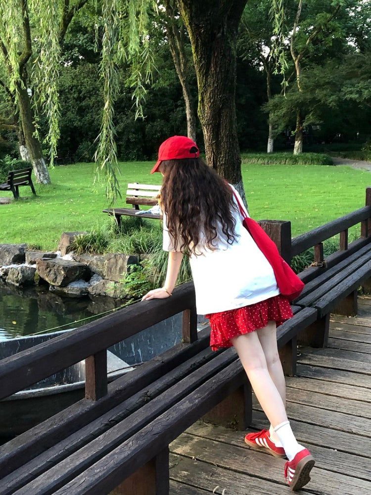 Cherry Dot Fluffy Cake Skirt-ntbhshop