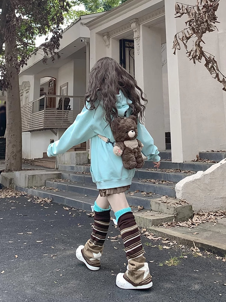 Chocomint Cat Oversize Hooded Jacket-ntbhshop