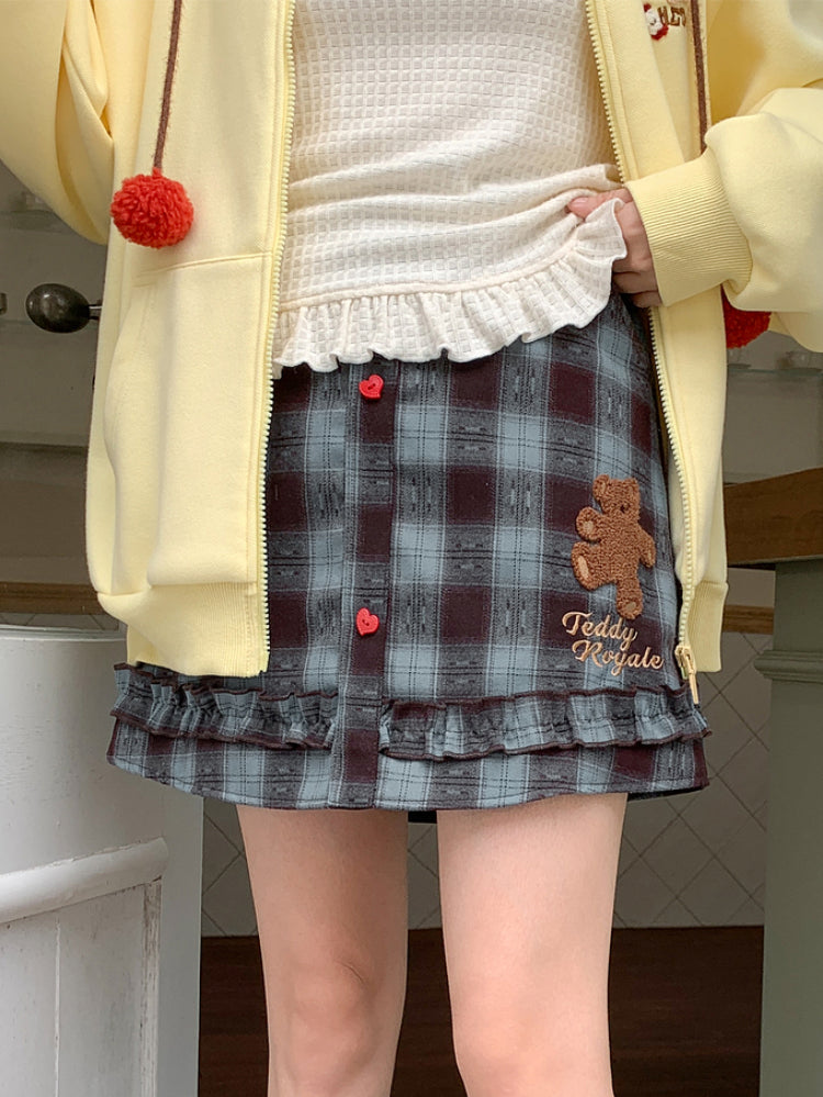 Teddy Royale Plaid Skirt-ntbhshop