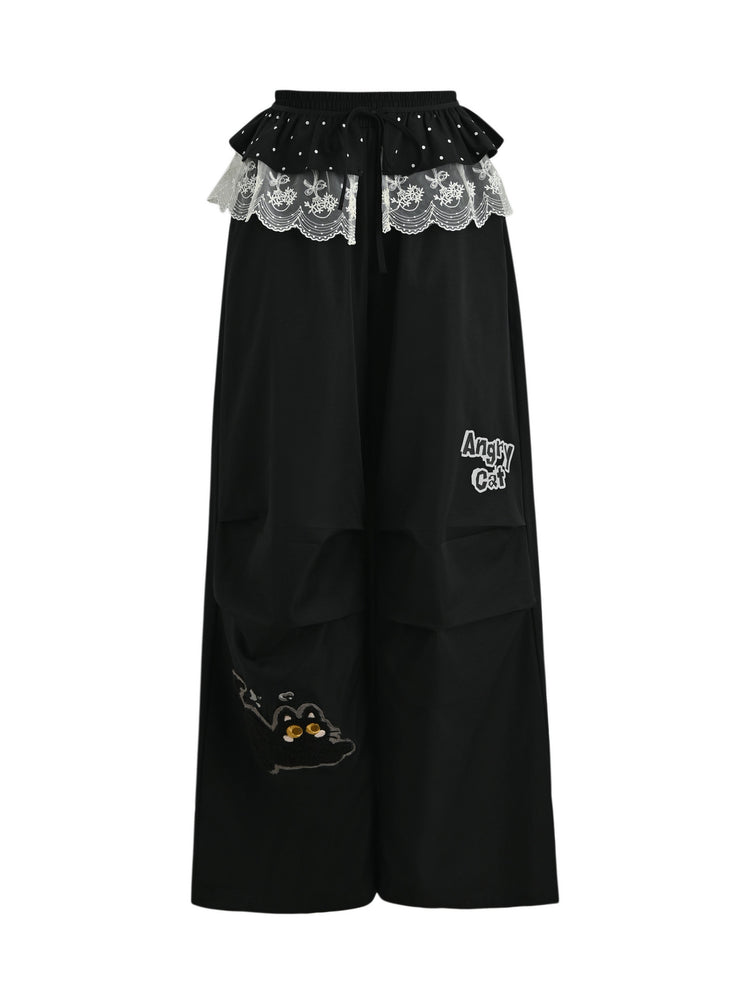 Angry Cat Draped Pants-Bottoms-ntbhshop