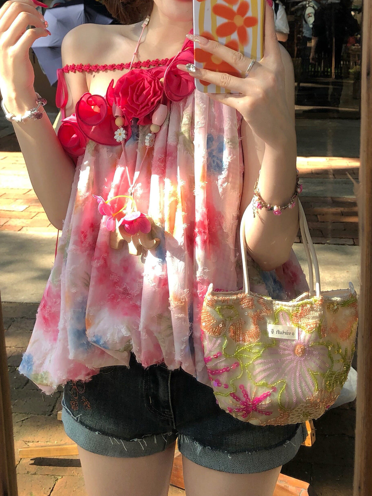 Flower Bomb Asymmetric Camis-Tops-ntbhshop