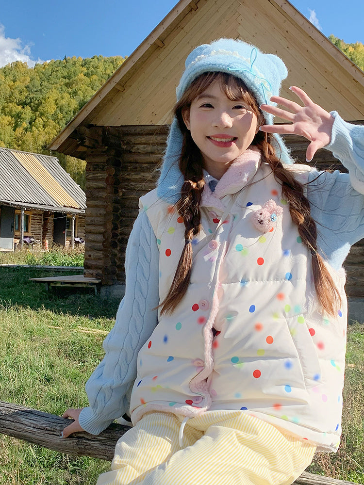 Rainbow Sprinkle Puffer Vest, Sweater & Pants-Sets-ntbhshop
