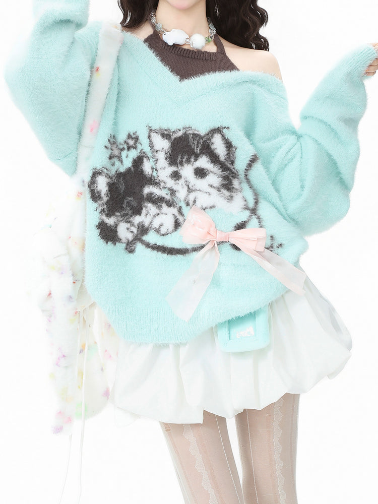 Kitten Cuddle Mohair Sweaters-Tops-ntbhshop