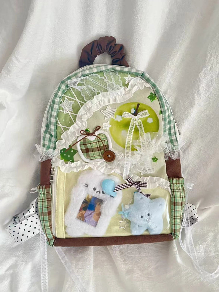 Green Apple Patchwork Backpack-ntbhshop