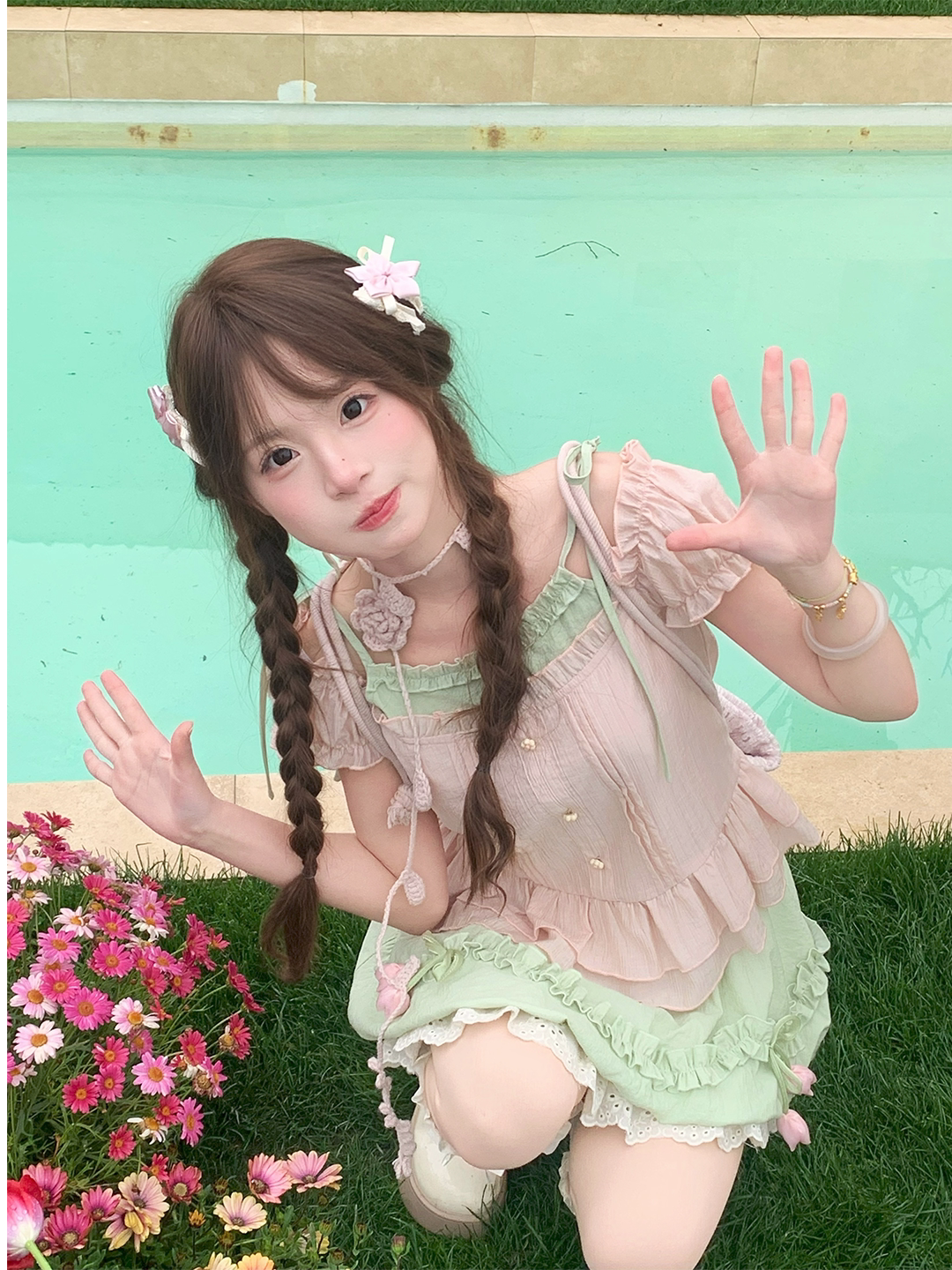 Guava Daydreams Ruffle Top & Skirt-Sets-ntbhshop