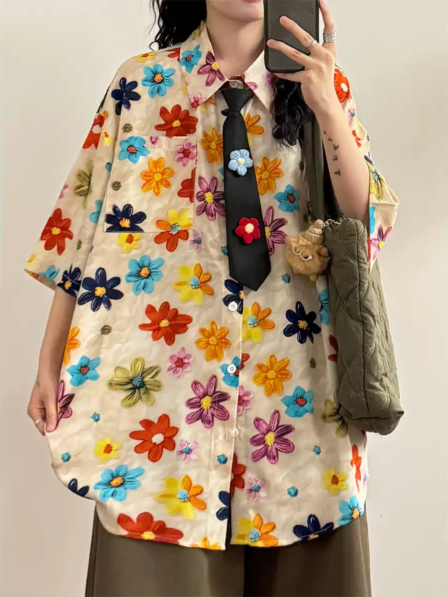 Paintbox Flowers Tie Shirts