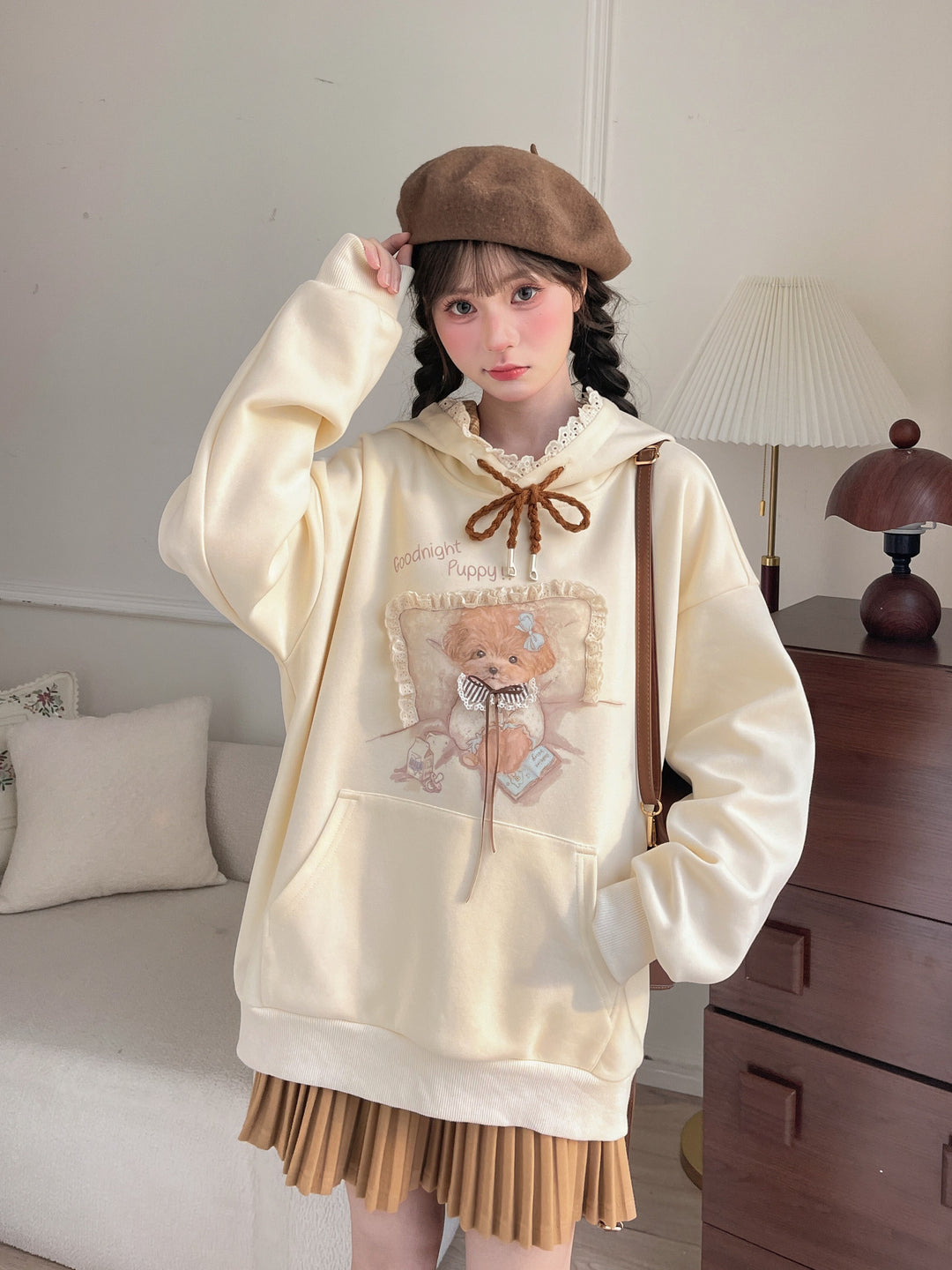 Goodnight Puppy Dream Hoodie-Tops-ntbhshop