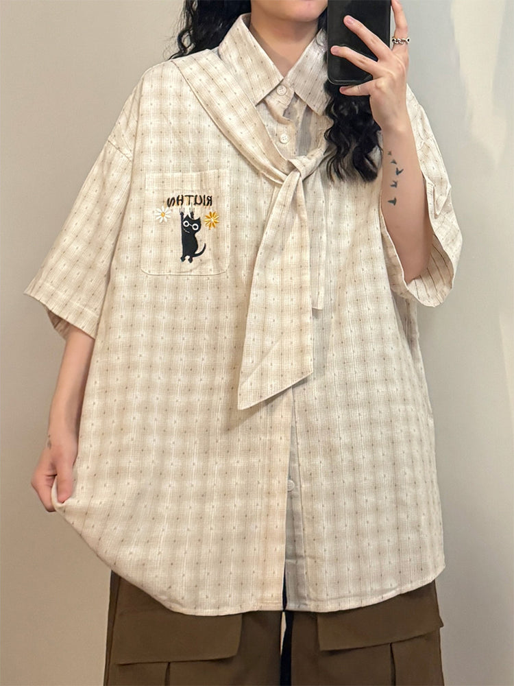 Black Whisker Scarf Shirts-Tops-ntbhshop