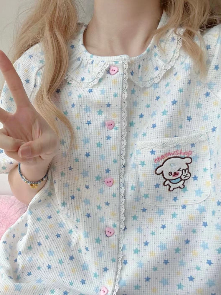 Puppy Love Waffle Pajamas Set-ntbhshop