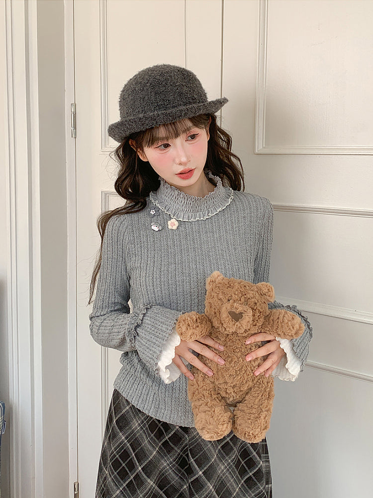 Snowden Rib Ruffle Turtlenecks-ntbhshop