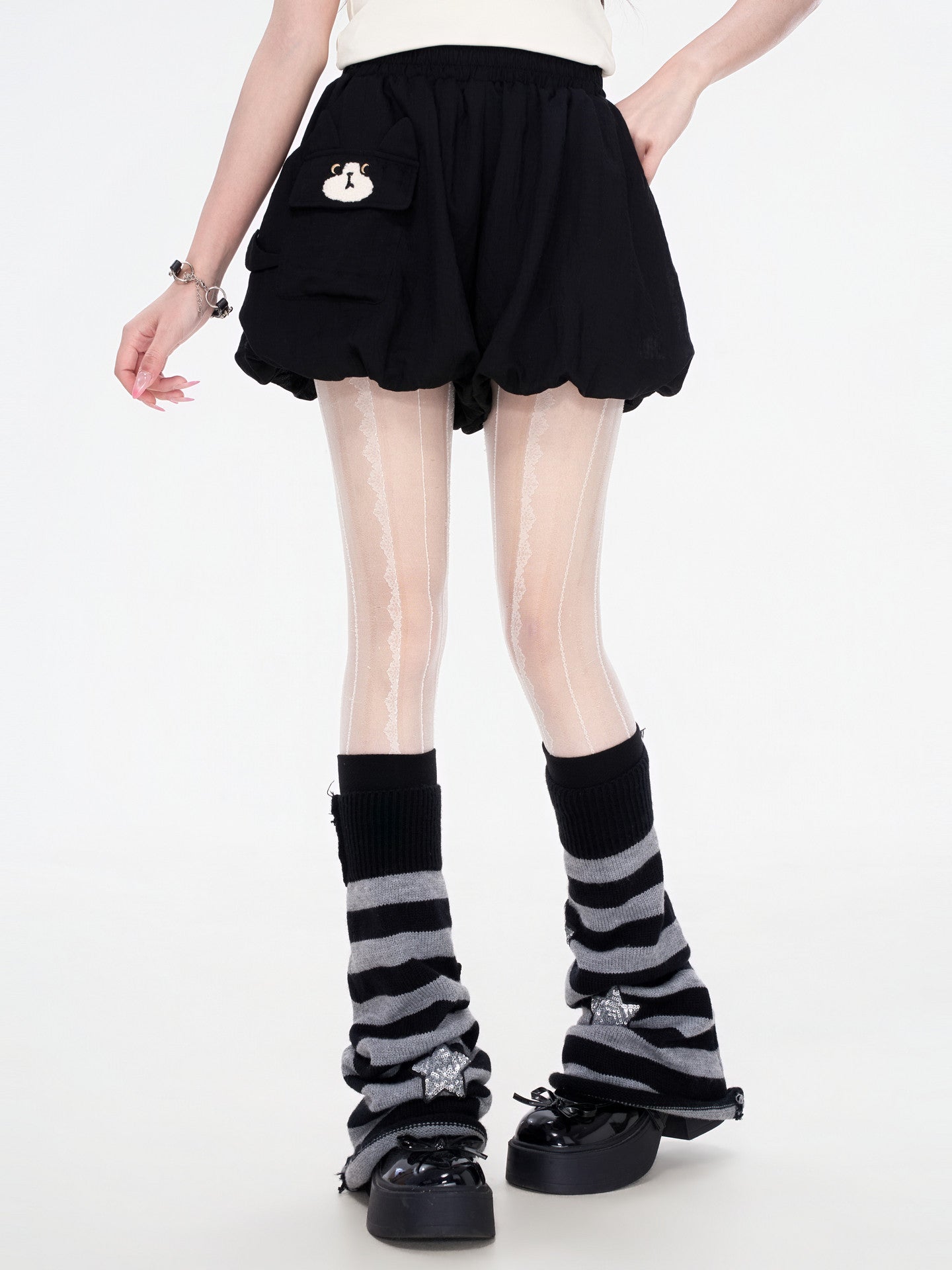 Milk Cat Bubble Skirt-Bottoms-ntbhshop
