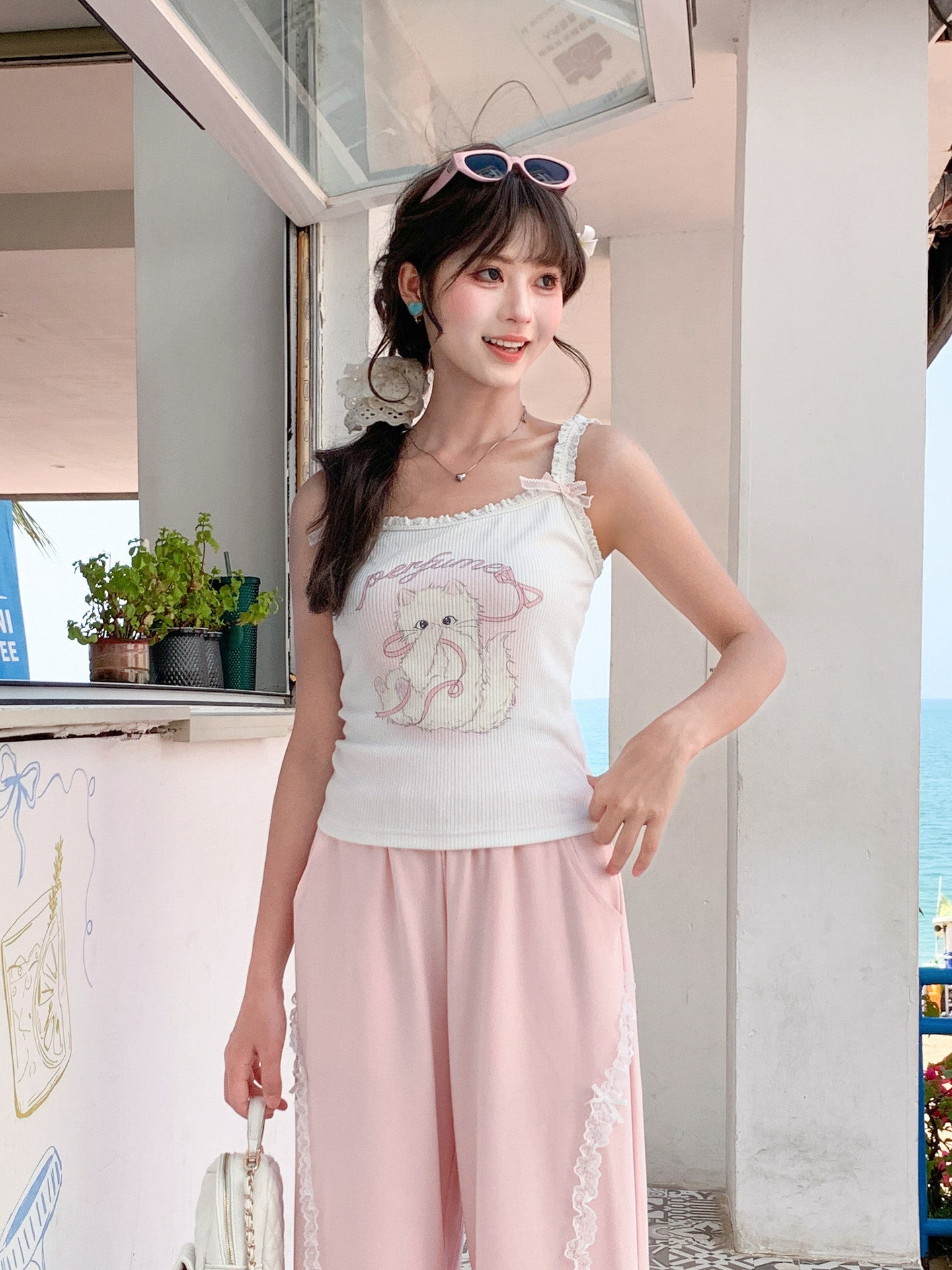 Lady Kitty Ribbon Cami - ntbhshop