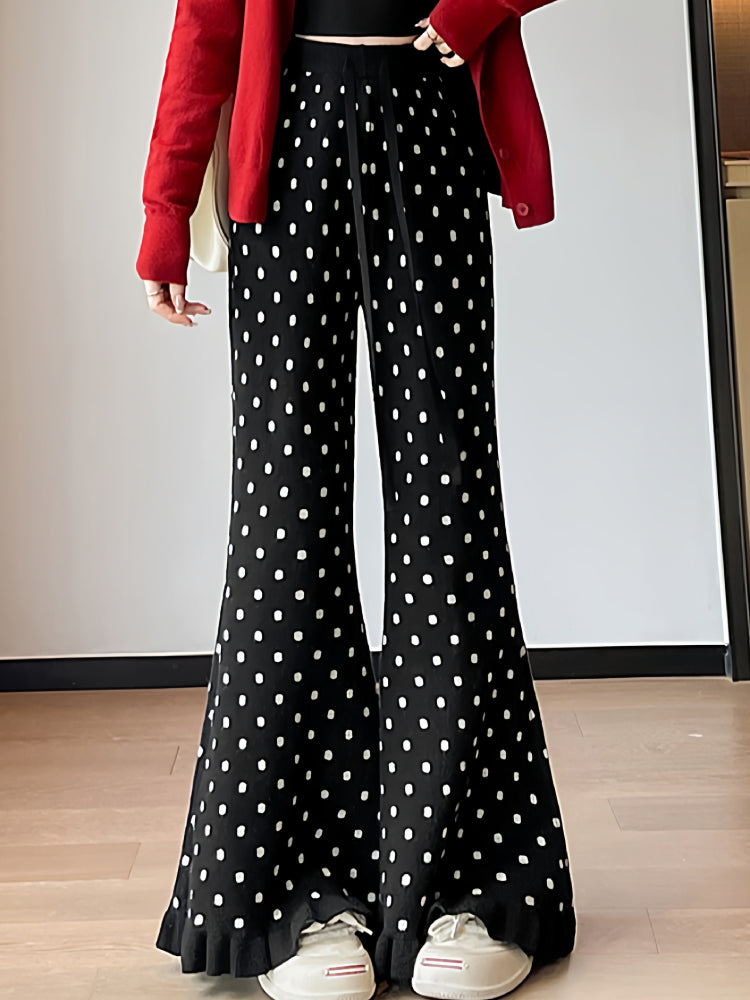 Mochi Dot Flare Pants-ntbhshop