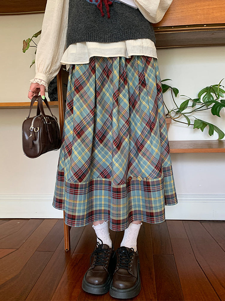 Teddy Picnic Nostalgia Vest & Midi Skirt-ntbhshop