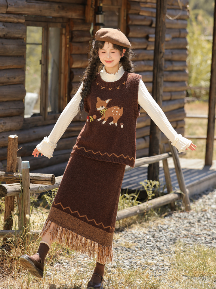 Dear Bambi Cinnamon Vest & Skirt-ntbhshop