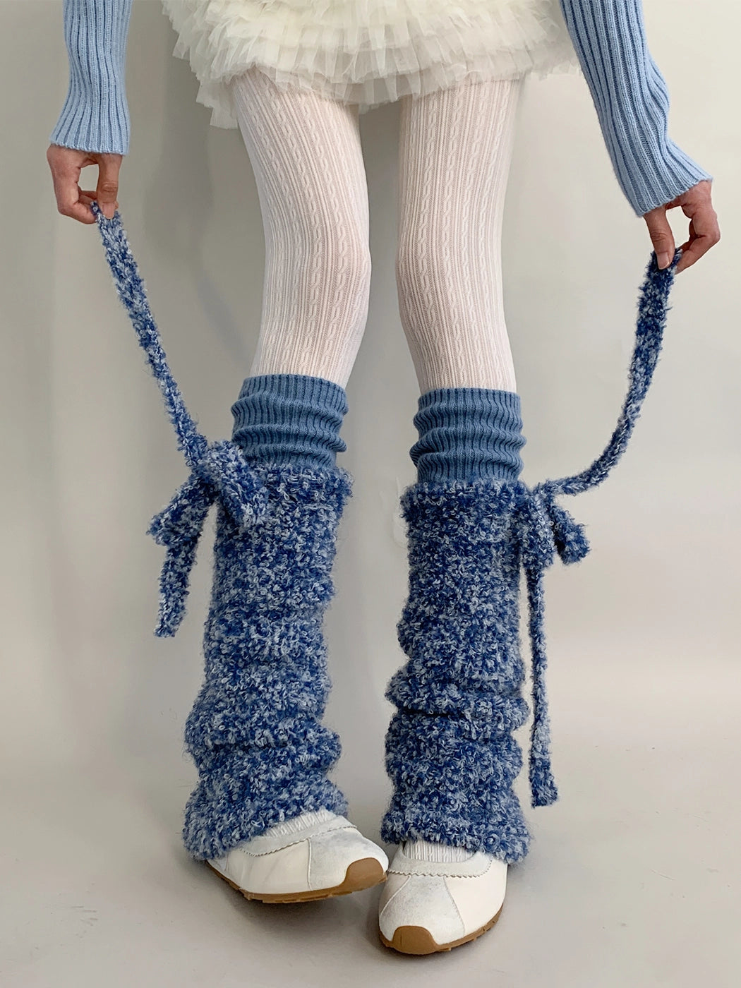 Midnight Lamb Fur Leg Warmers-ntbhshop