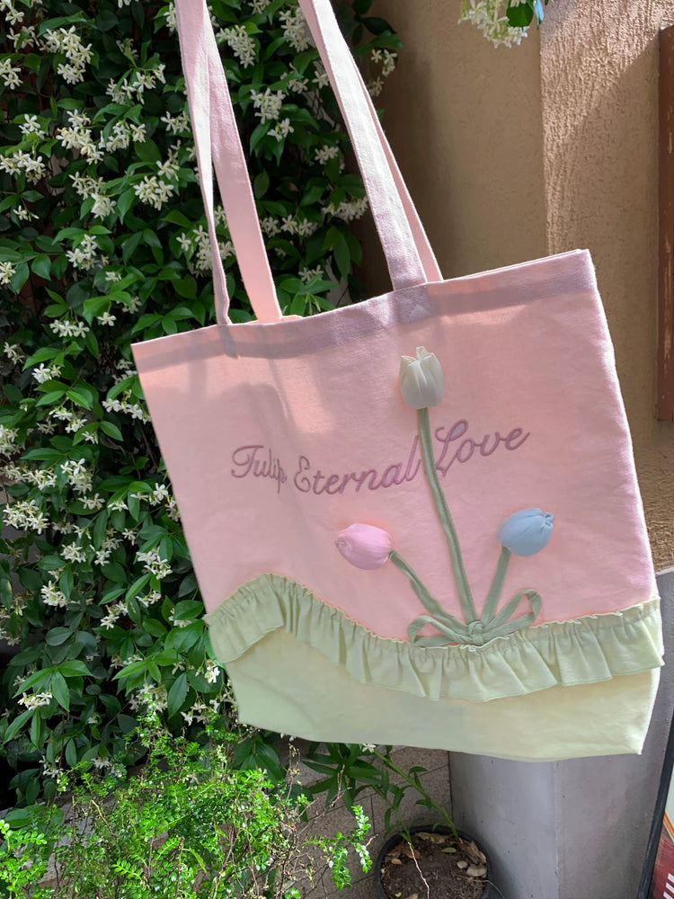 Tulip Bloom Canvas Tote-Accessories-ntbhshop