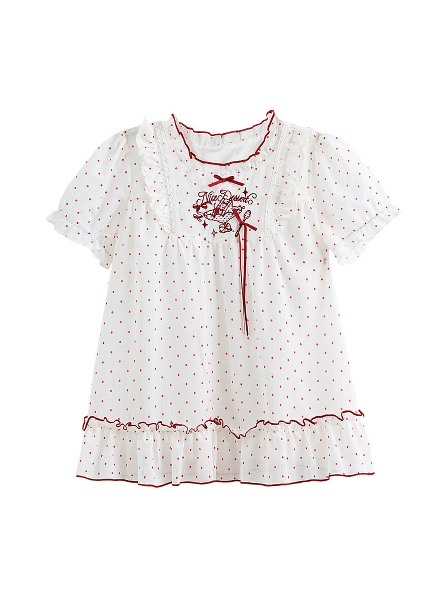 Nice Dessert Polka Doll Blouse-Tops-ntbhshop
