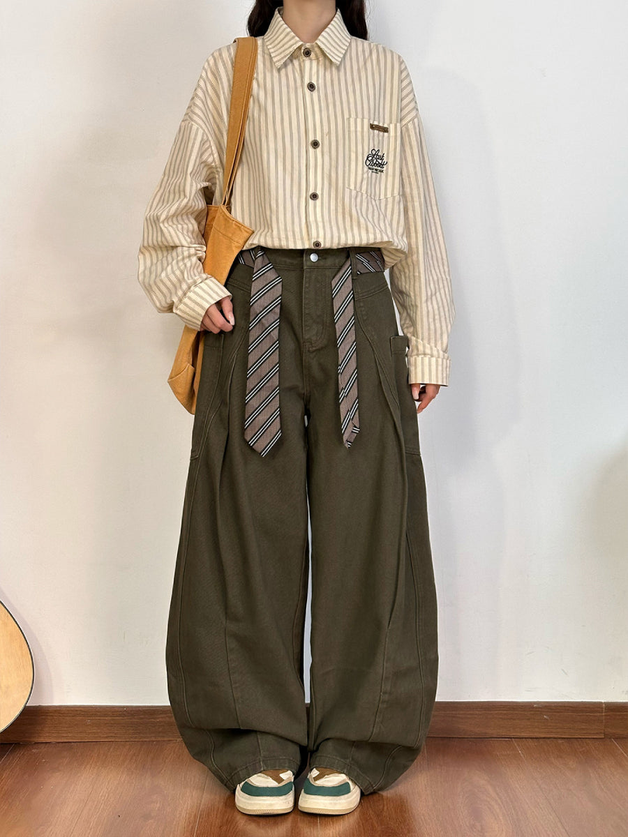 Honey Moss Tie Cargo Pants-Bottoms-ntbhshop